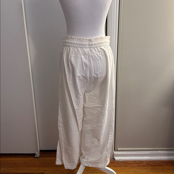 Cream Drawstring linen pants - Picture 3 of 4